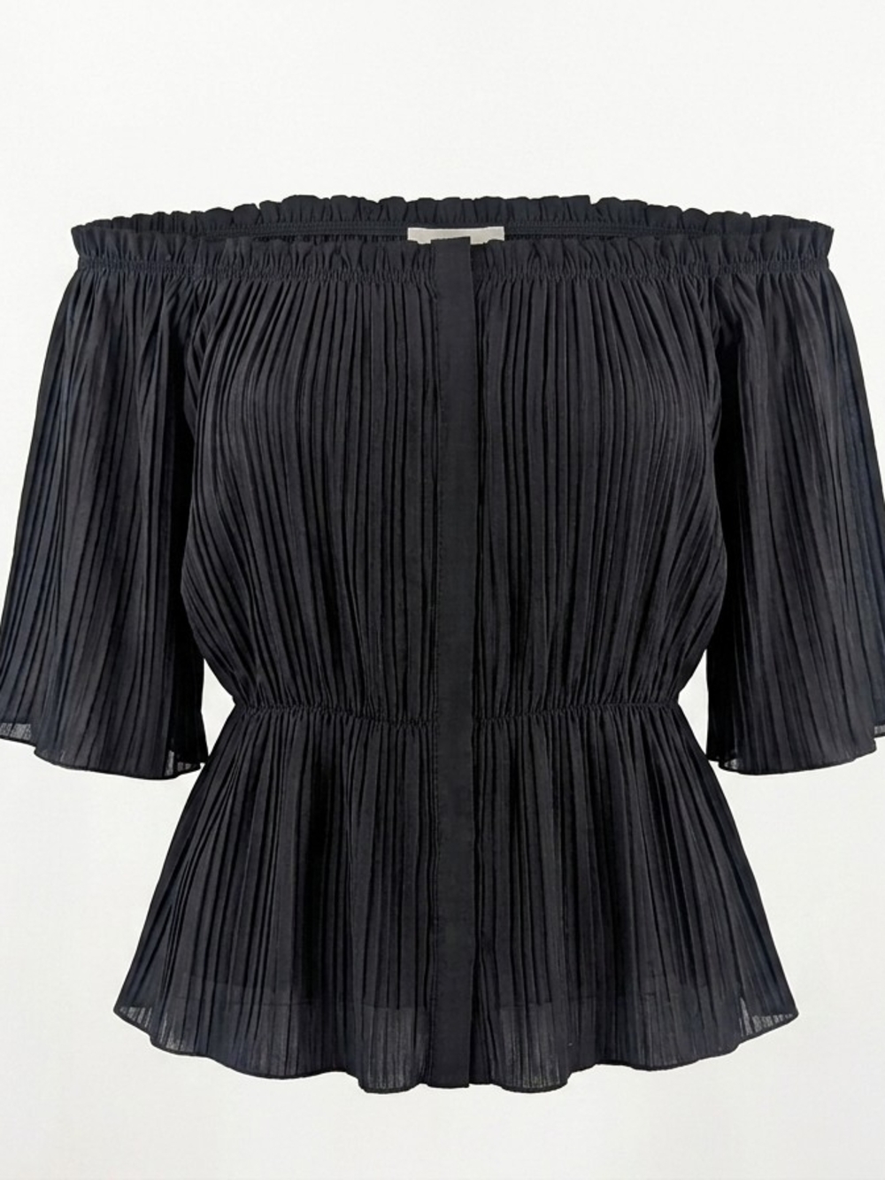 Express Black Off-Shoulder Pleated Blouse